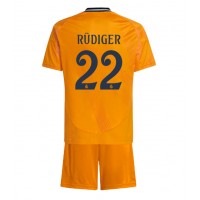 Real Madrid Antonio Rudiger #22 Fußballbekleidung Auswärtstrikot Kinder 2024-25 Kurzarm (+ kurze hosen)